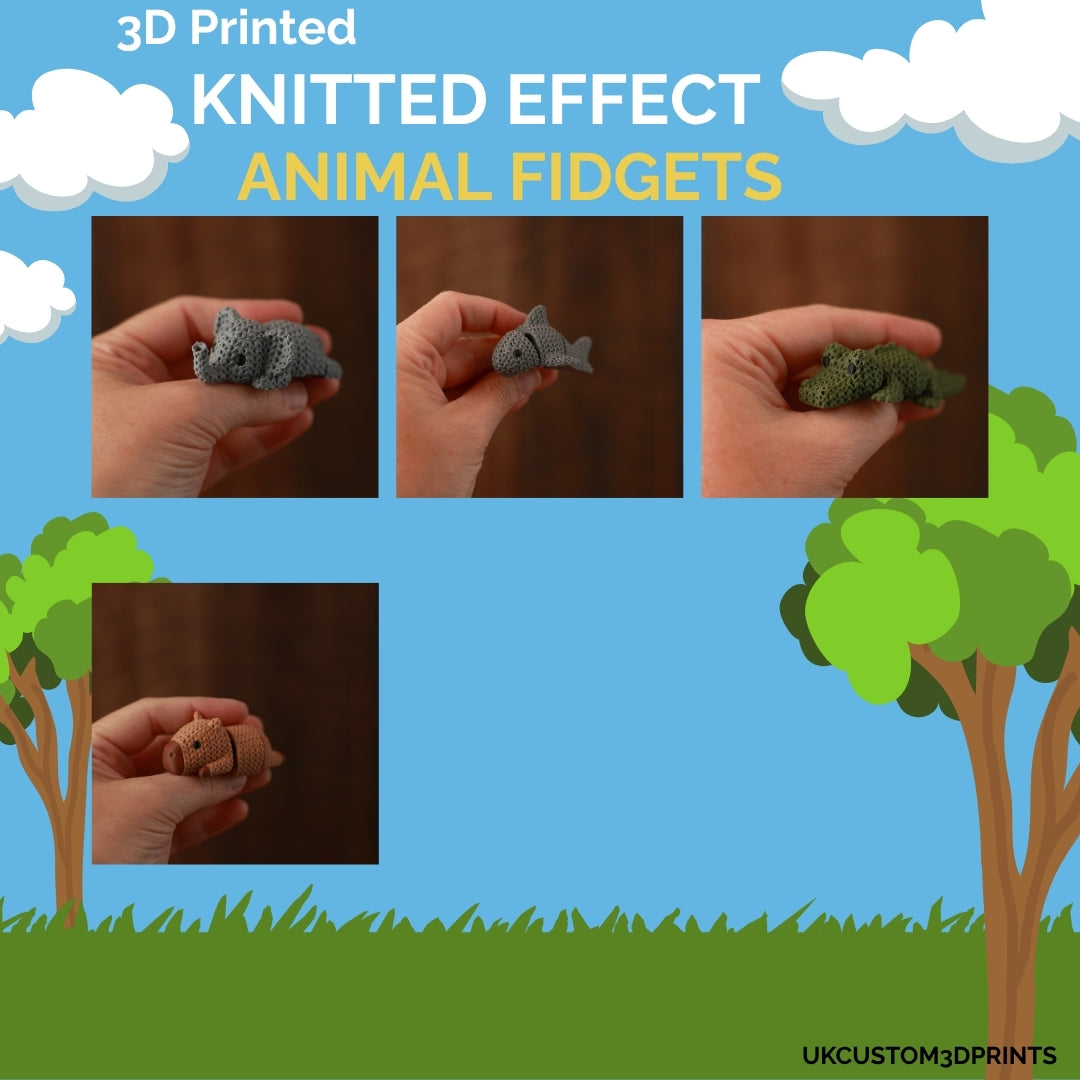 3D Printed Knitted Effect Animal Fidgets
