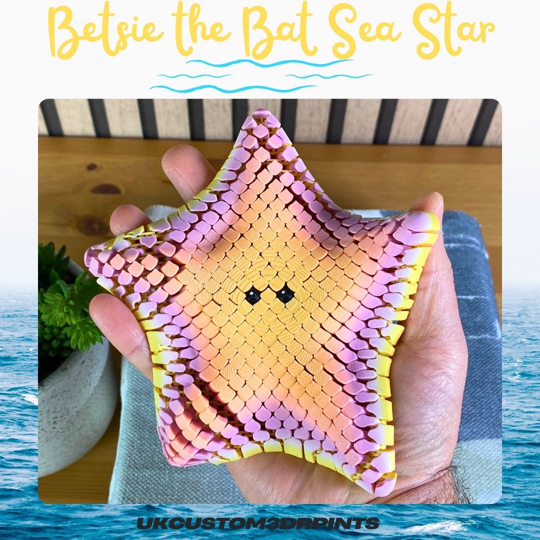 Betsie the Bat Sea Star - 3D Printed Articulated Fidget