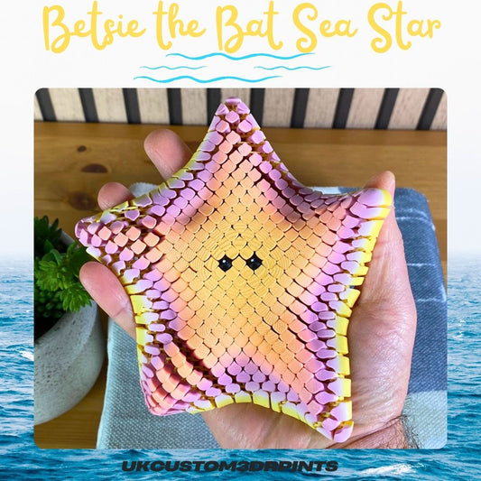 Betsie the Bat Sea Star - 3D Printed Articulated Fidget