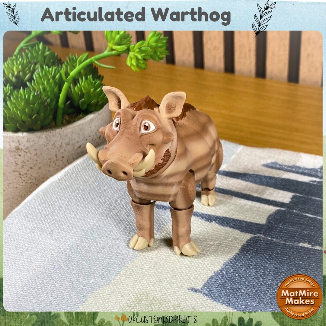 3D Printed - Articulated Warthog