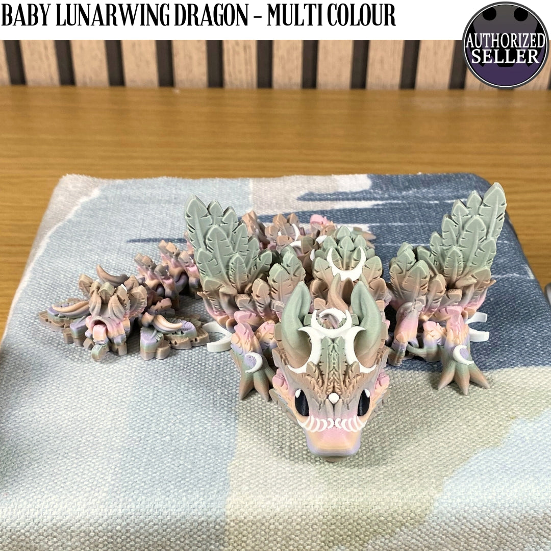 3D Printed Baby Lunarwing Dragon - Multi Colour - Articulated - Fidget Gift