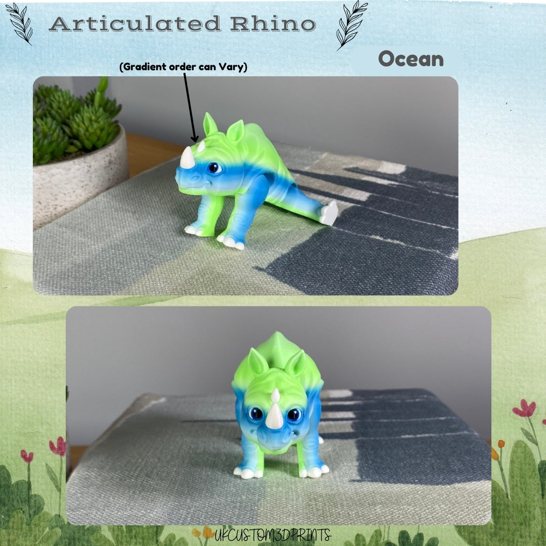 3D Printed - Articulated Rhino Fidget