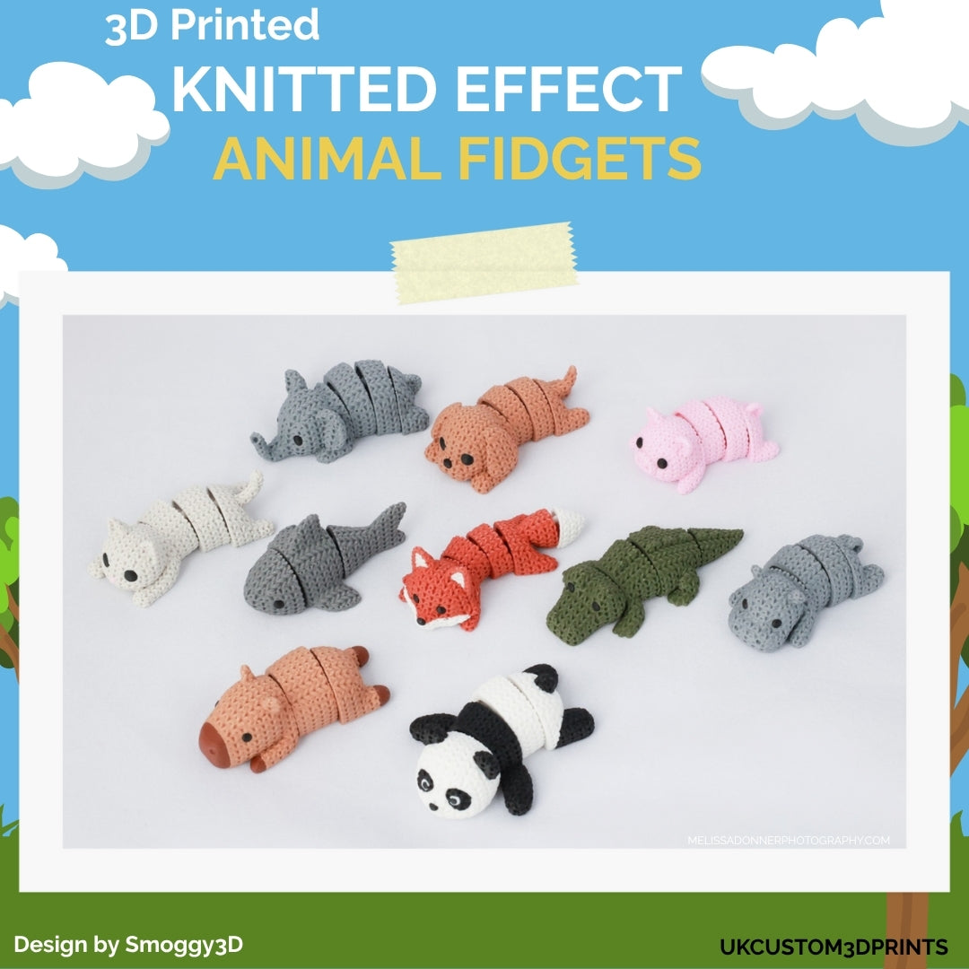 3D Printed Knitted Effect Animal Fidgets