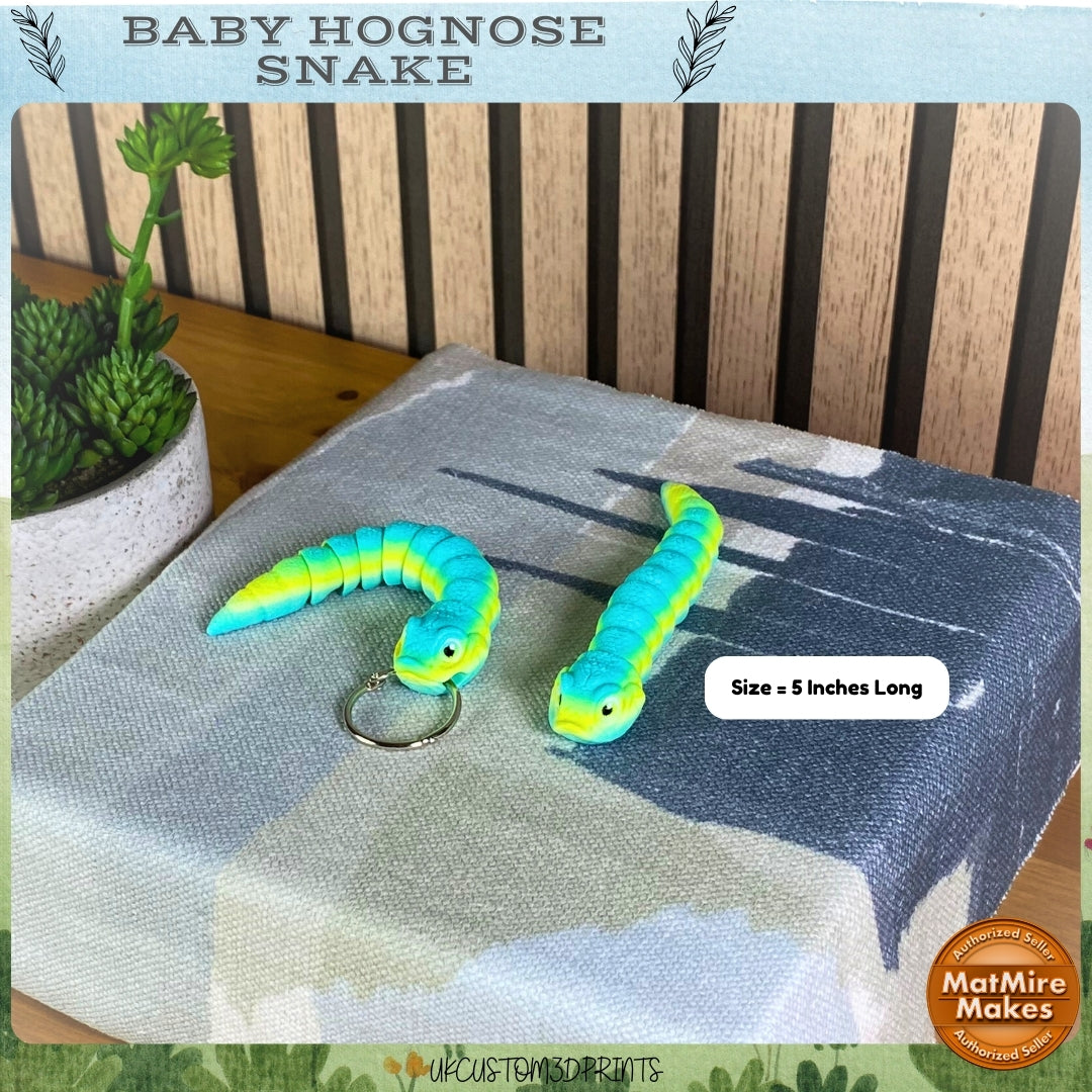 3D Printed Baby Hognose Snake - Optional Keychain