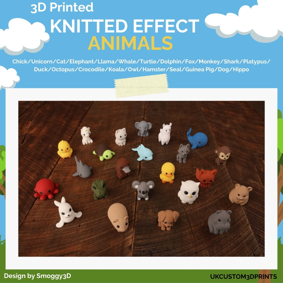 3D Printed Knitted Effect Animals - Ornaments