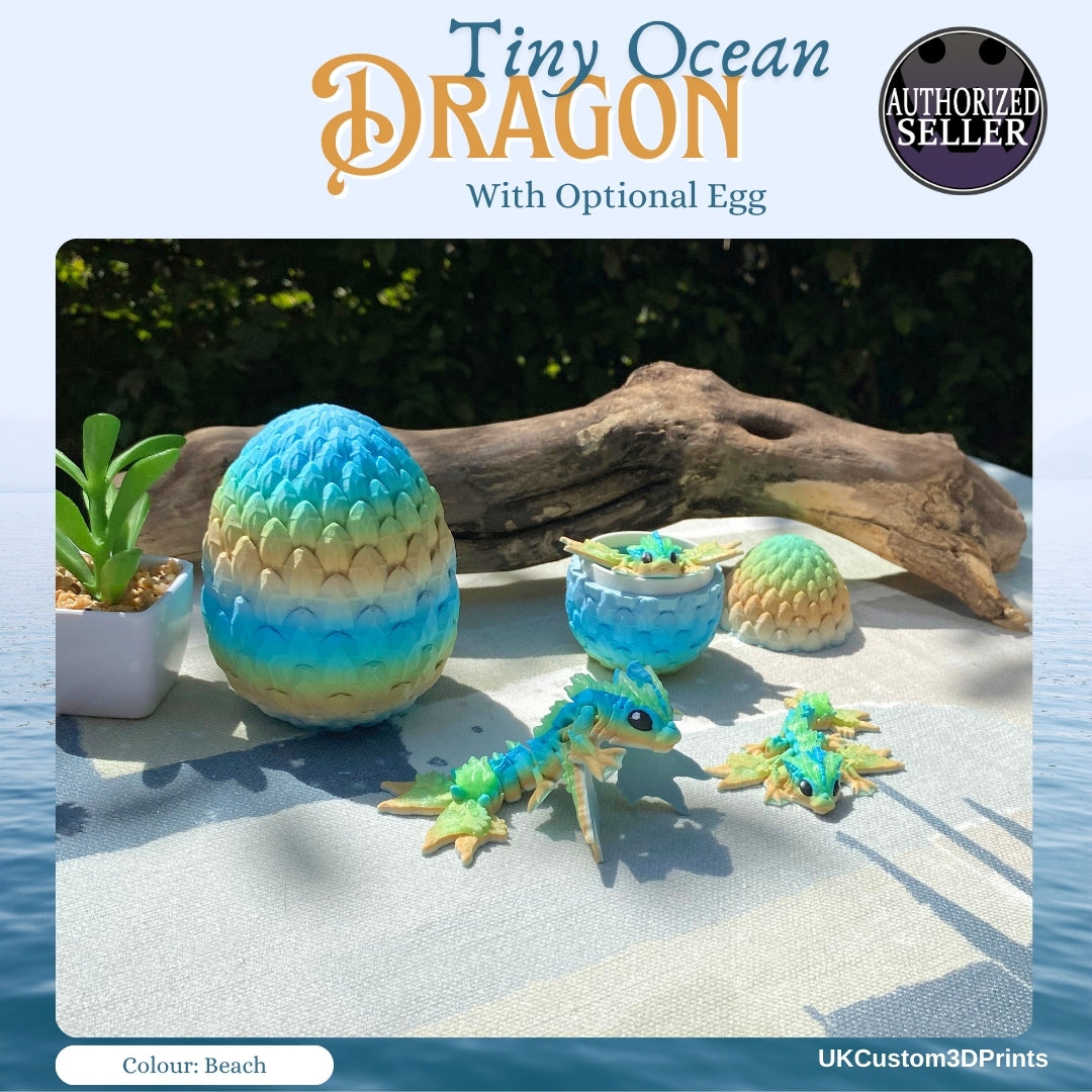 3D Printed Tiny Ocean Dragon and Egg