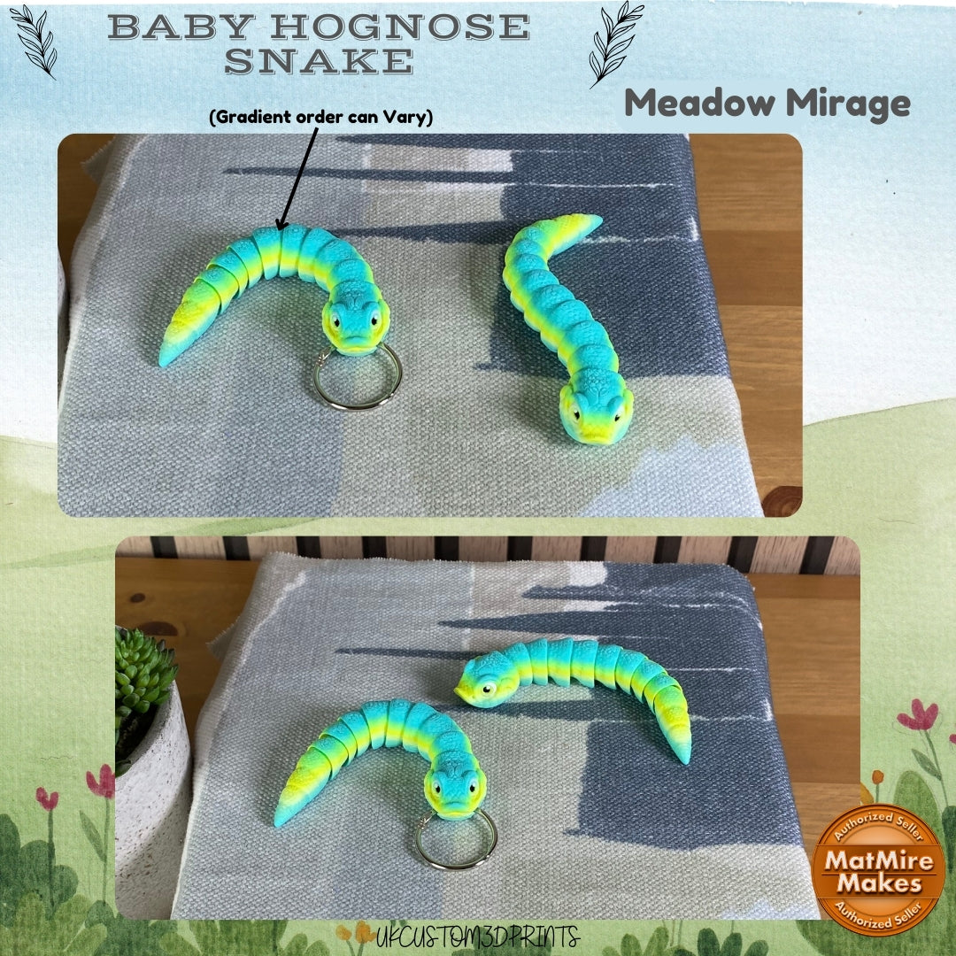 3D Printed Baby Hognose Snake - Optional Keychain