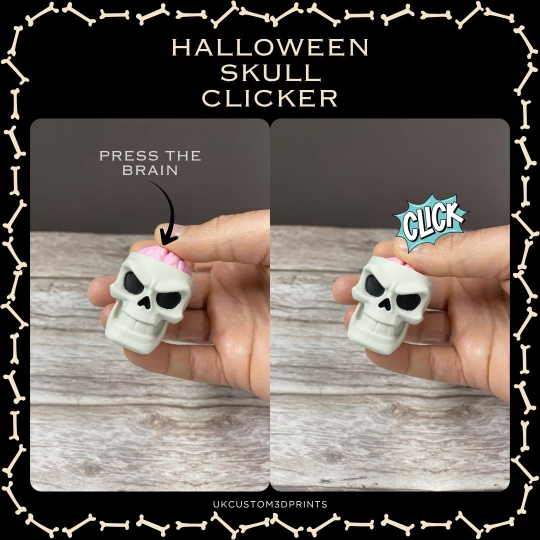 3D Printed Halloween Skull Clicker