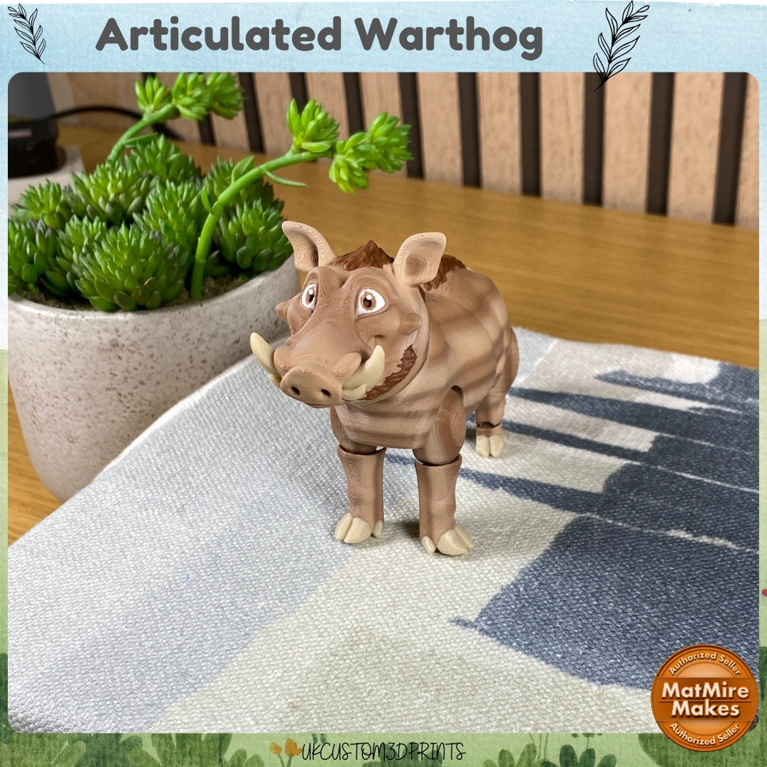 3D Printed - Articulated Warthog