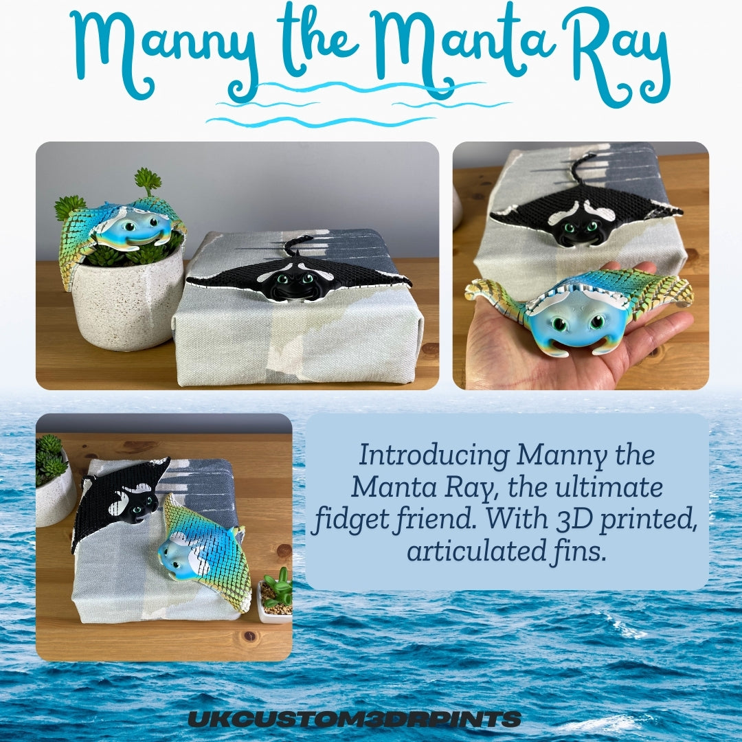 Manny the Manta Ray - 3D Printed Articulated Fidget
