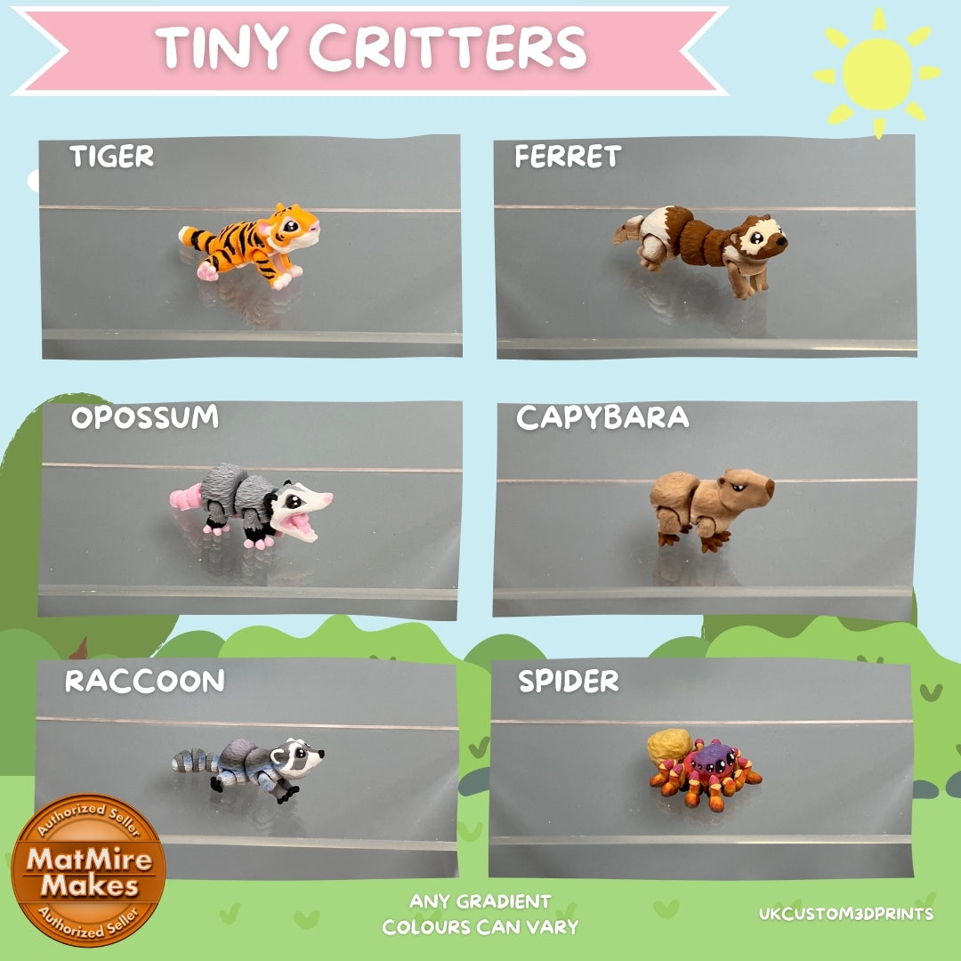 Tiny Critters Animal Fidgets - 3D Printed