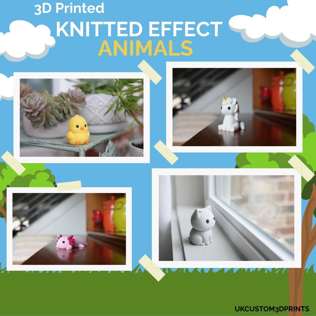 3D Printed Knitted Effect Animals - Ornaments