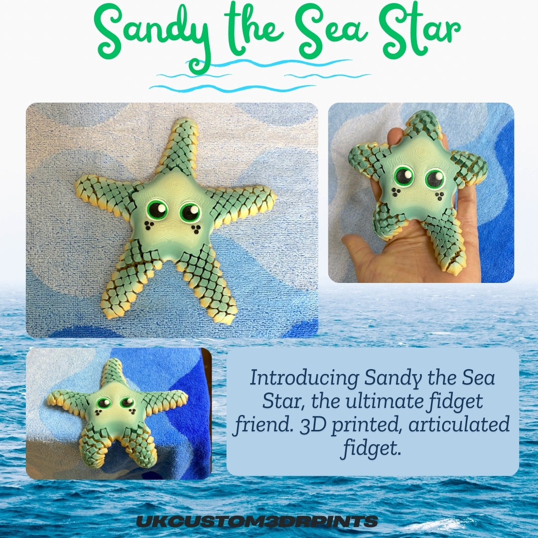 Sandy the Sea Star - 3D Printed Articulated Fidget