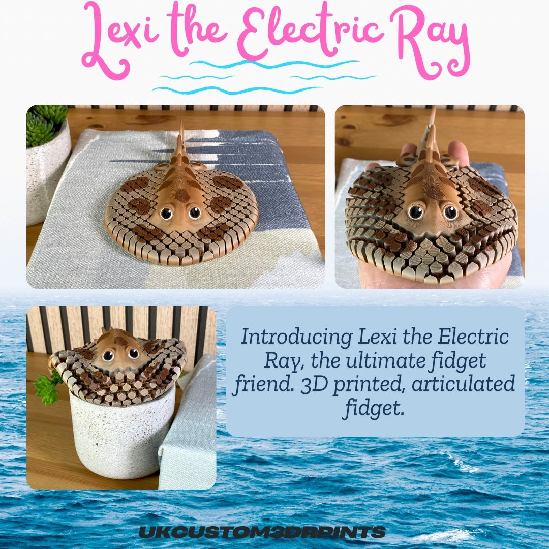Lexi the Electric Ray - 3D Printed Articulated Fidget