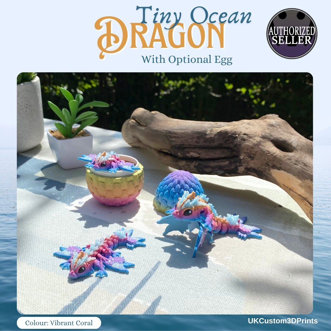 3D Printed Tiny Ocean Dragon and Egg