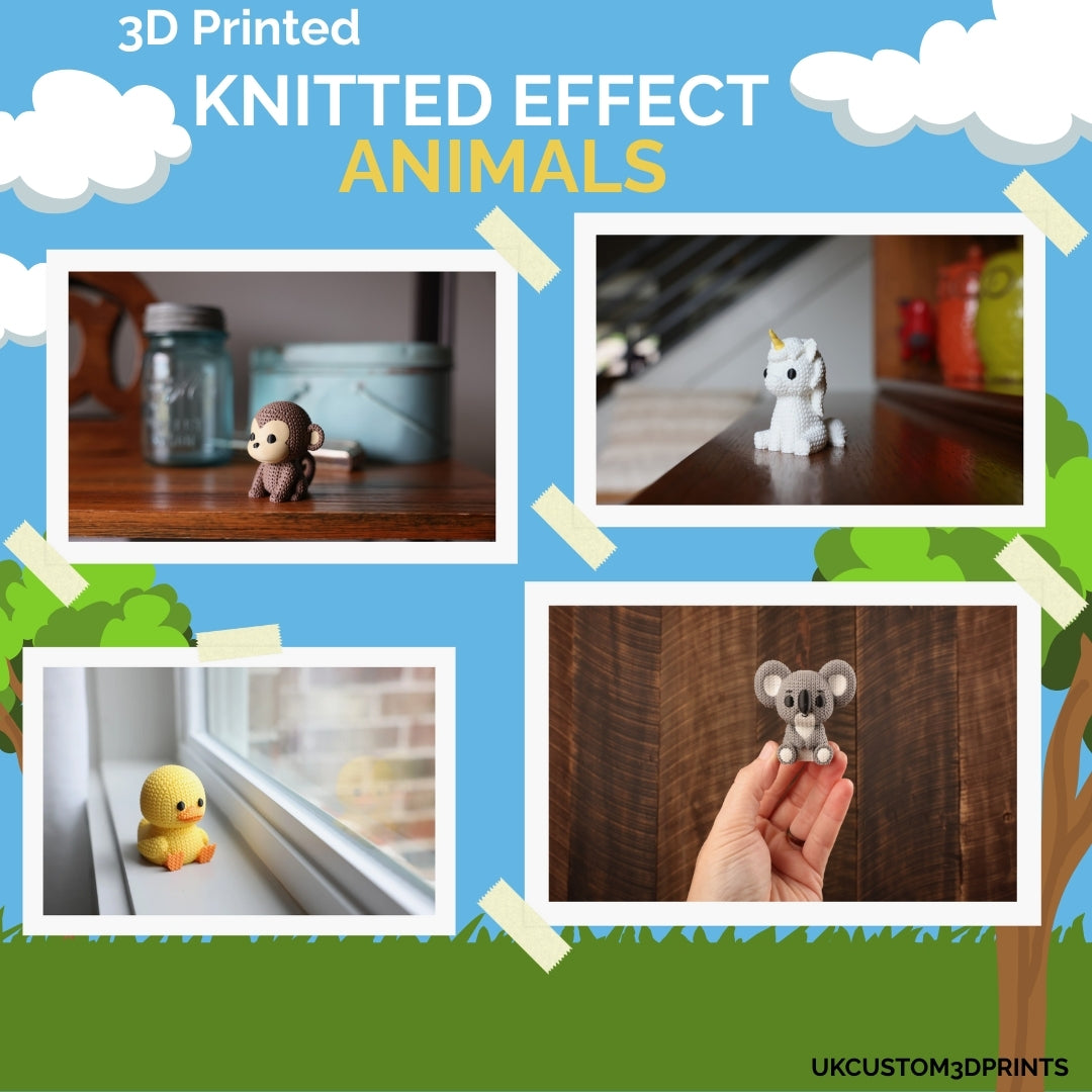 3D Printed Knitted Effect Animals - Ornaments