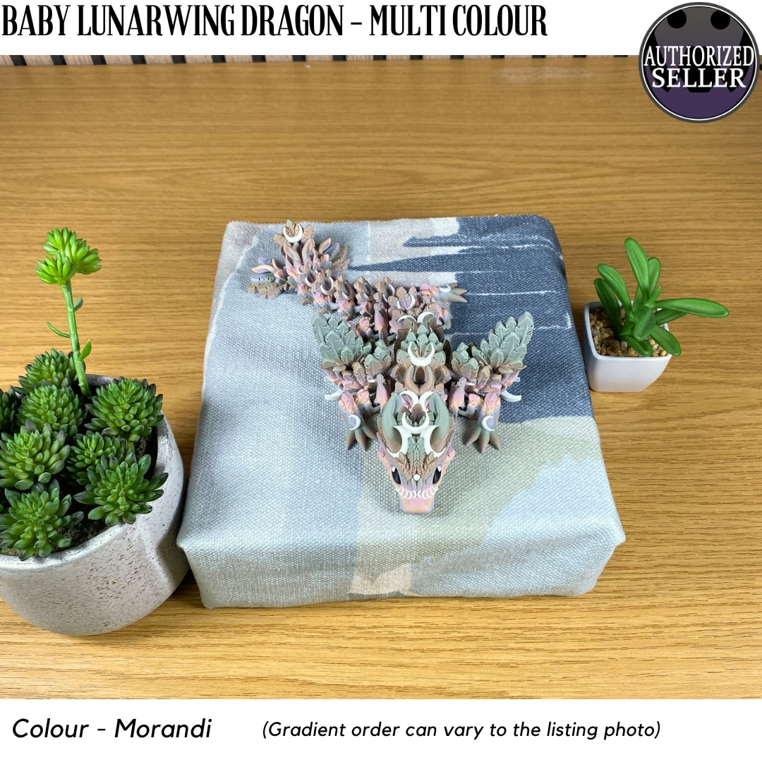 3D Printed Baby Lunarwing Dragon - Multi Colour - Articulated - Fidget Gift