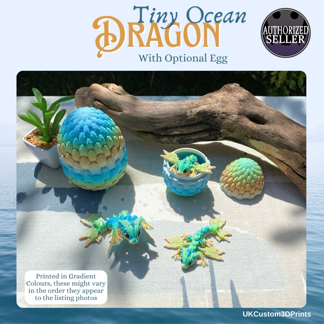 3D Printed Tiny Ocean Dragon and Egg