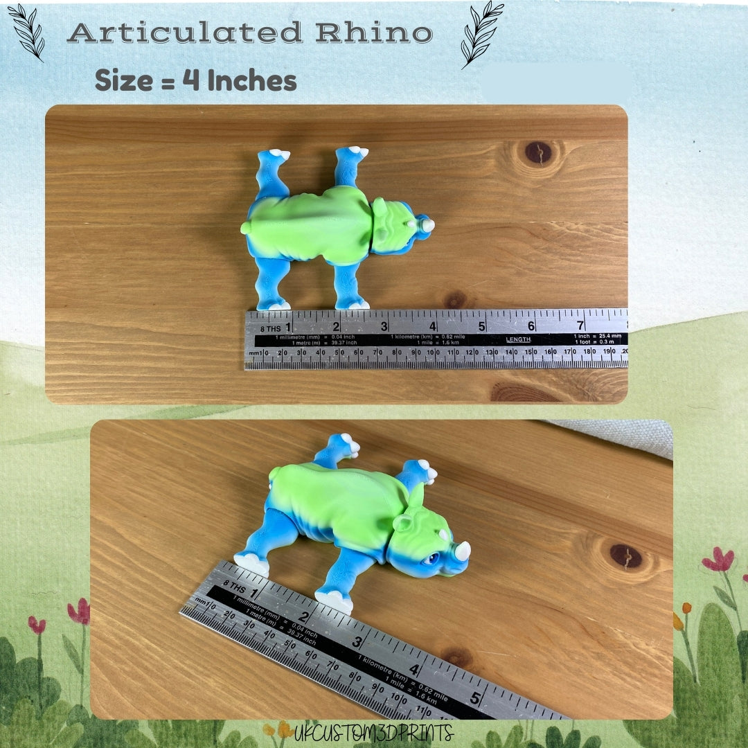 3D Printed - Articulated Rhino Fidget