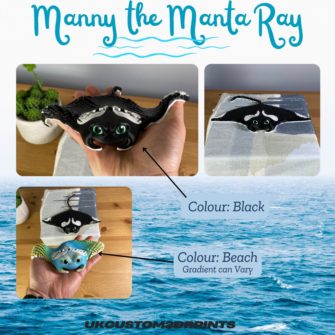 Manny the Manta Ray - 3D Printed Articulated Fidget