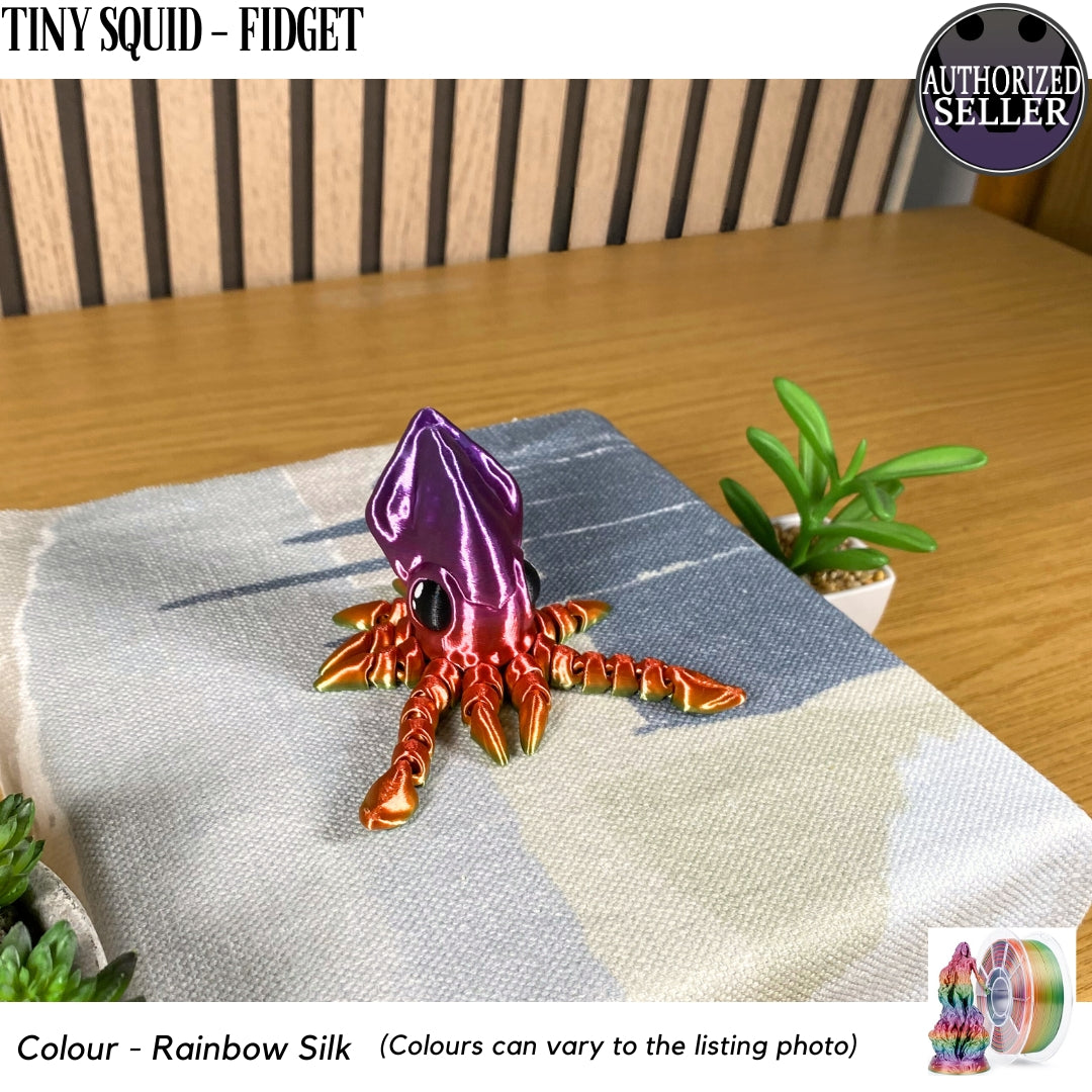 3D Printed Tiny Squid - Articulated - Fidget Gift