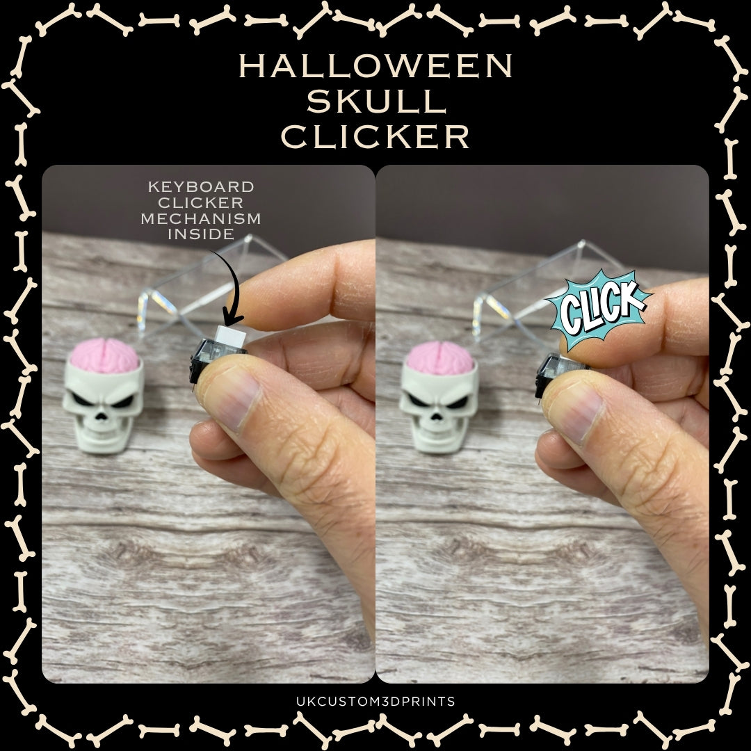 3D Printed Halloween Skull Clicker