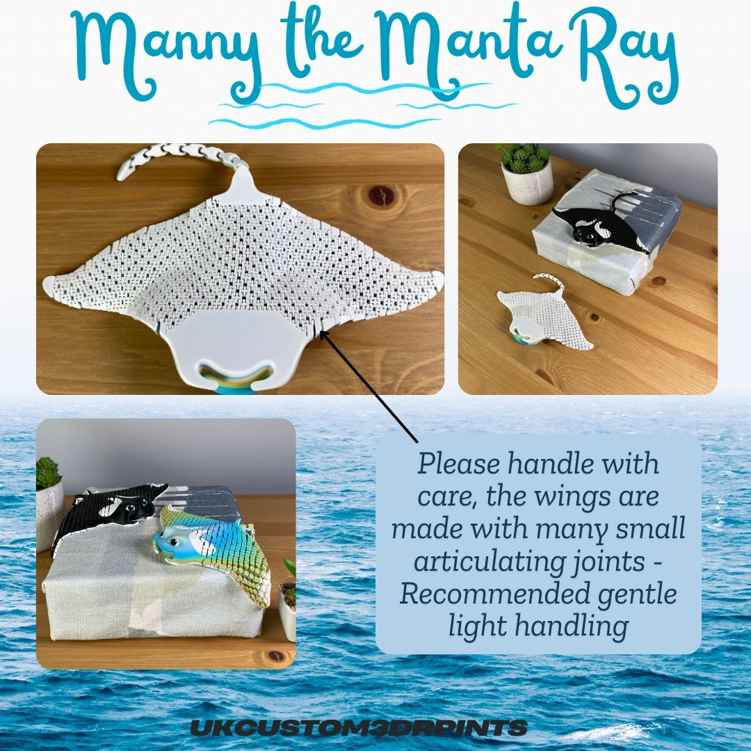 Manny the Manta Ray - 3D Printed Articulated Fidget