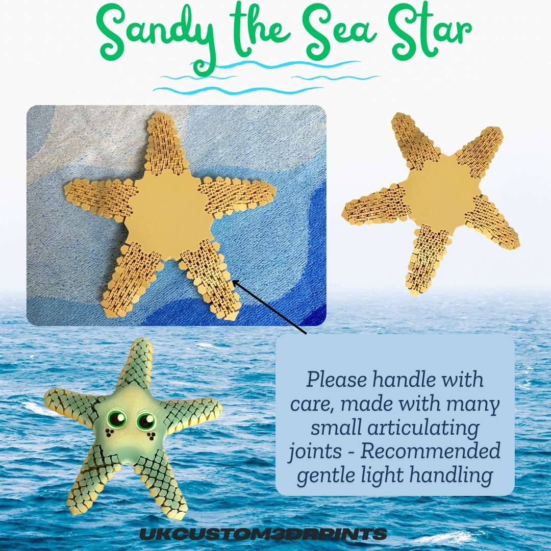 Sandy the Sea Star - 3D Printed Articulated Fidget