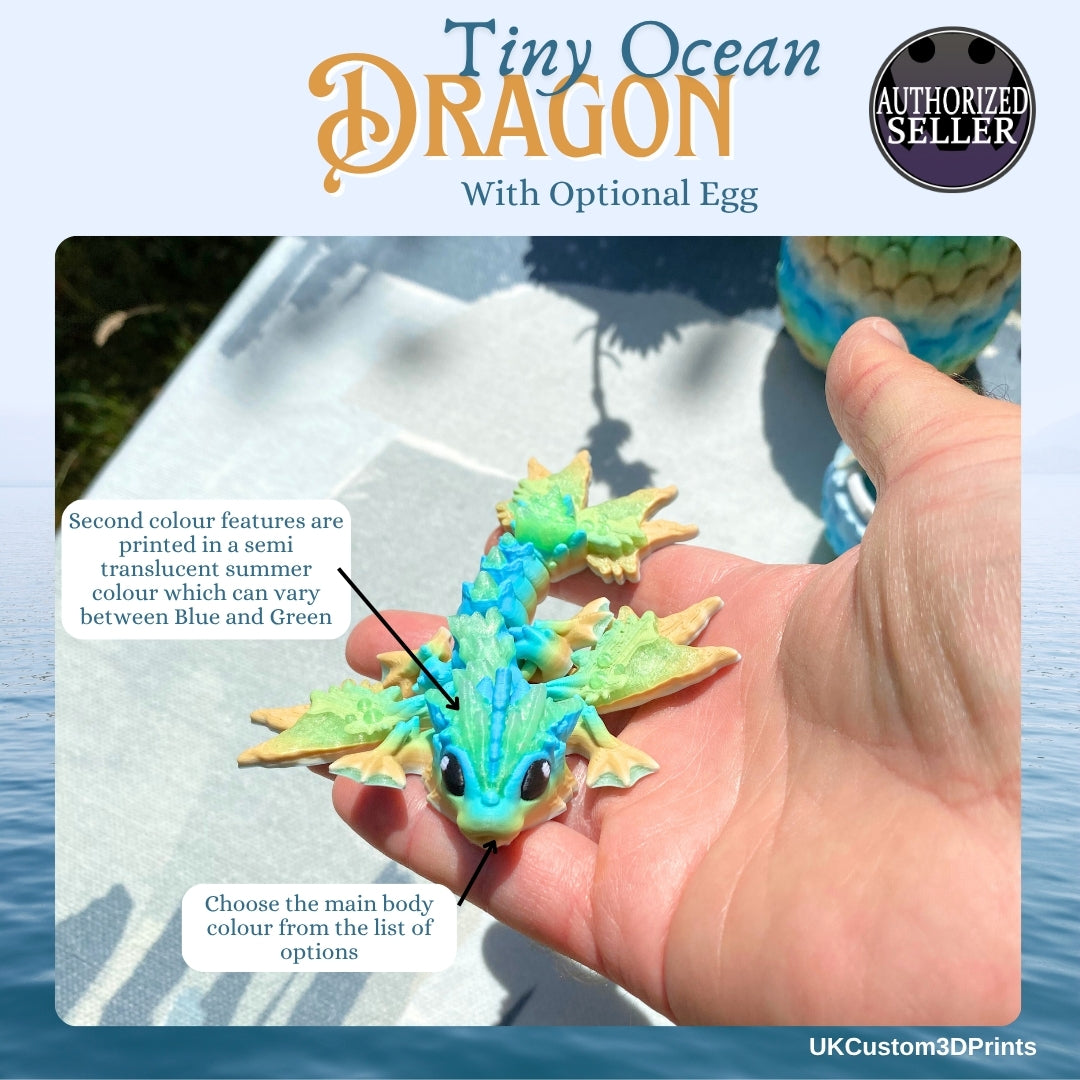 3D Printed Tiny Ocean Dragon and Egg