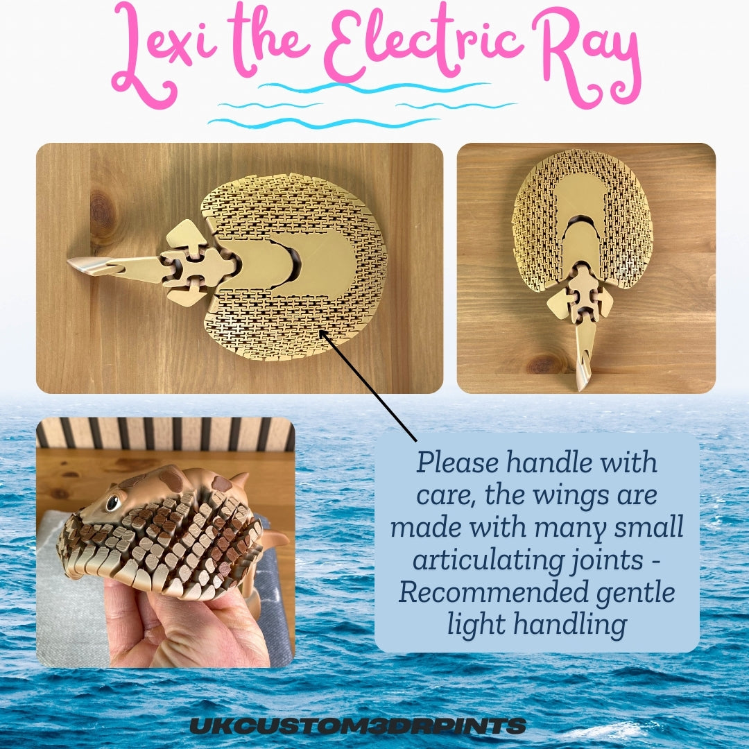 Lexi the Electric Ray - 3D Printed Articulated Fidget