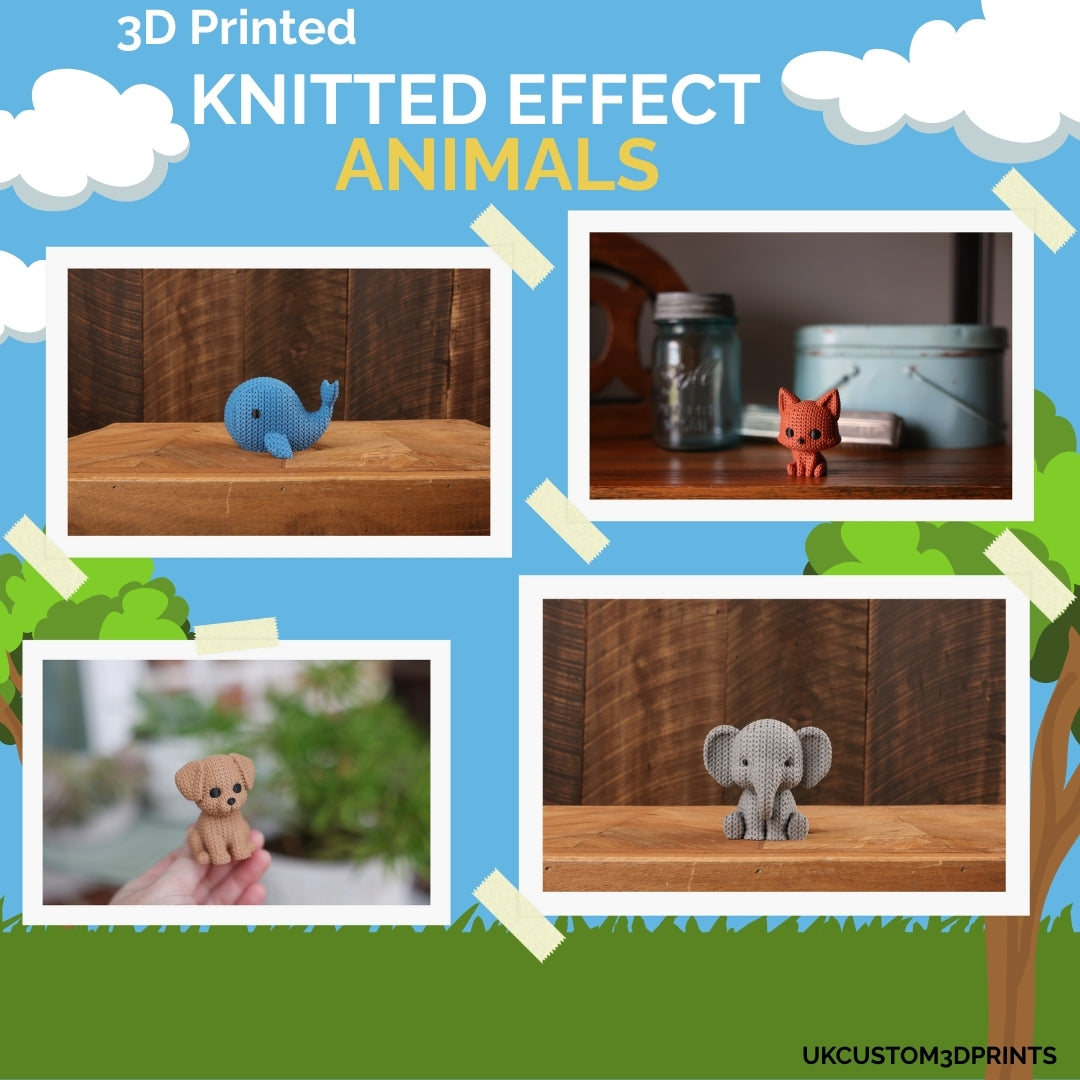 3D Printed Knitted Effect Animals - Ornaments