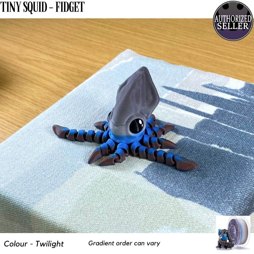 3D Printed Tiny Squid - Articulated - Fidget Gift