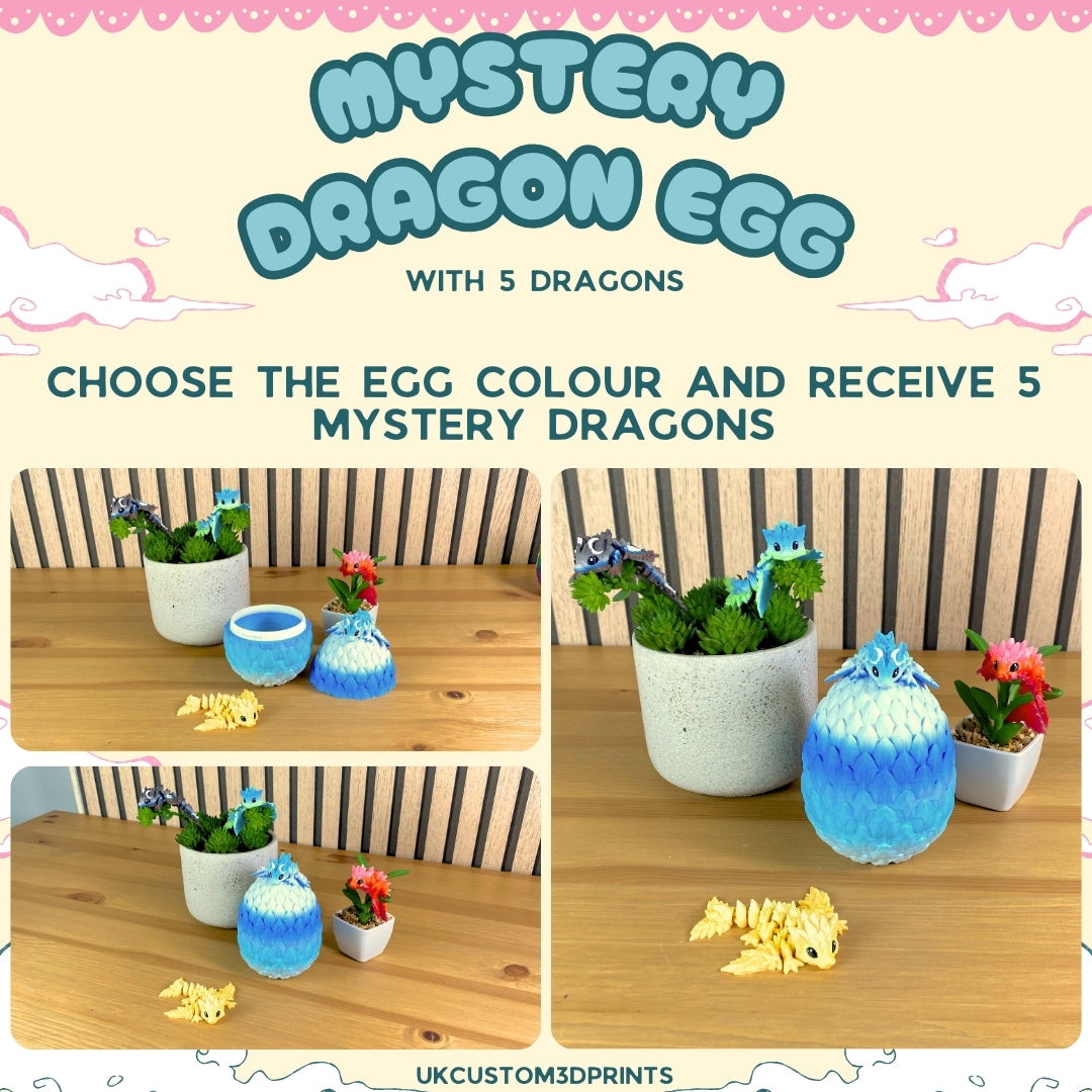 3D Printed Mystery Dragon Egg with 5 Dragons