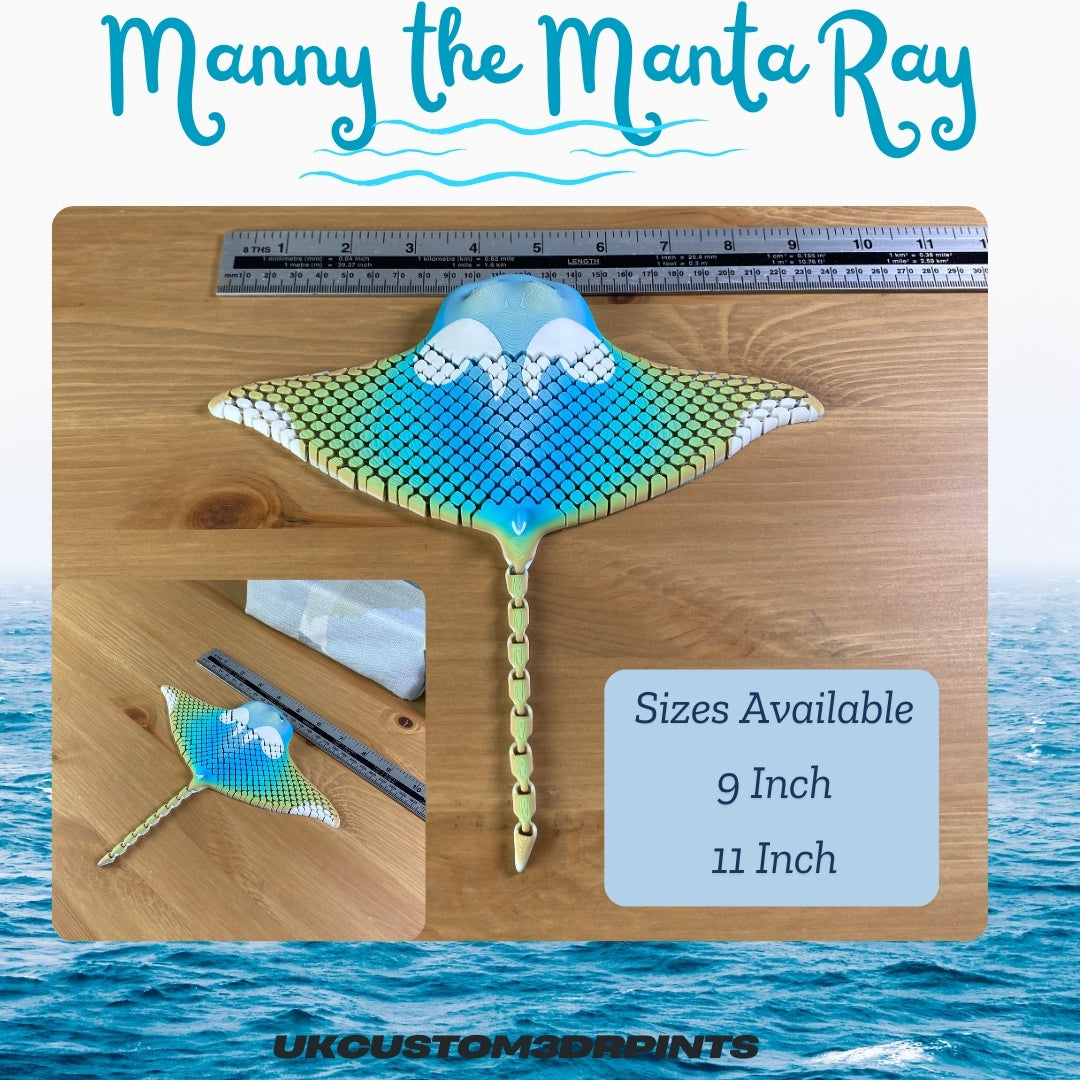 Manny the Manta Ray - 3D Printed Articulated Fidget