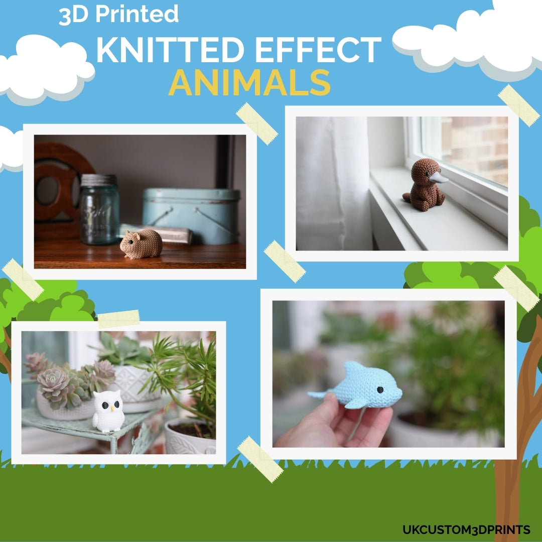 3D Printed Knitted Effect Animals - Ornaments
