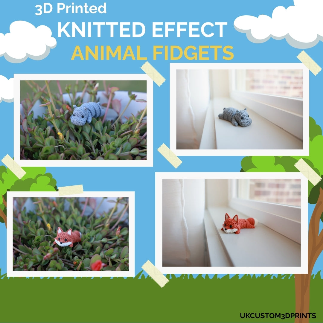 3D Printed Knitted Effect Animal Fidgets