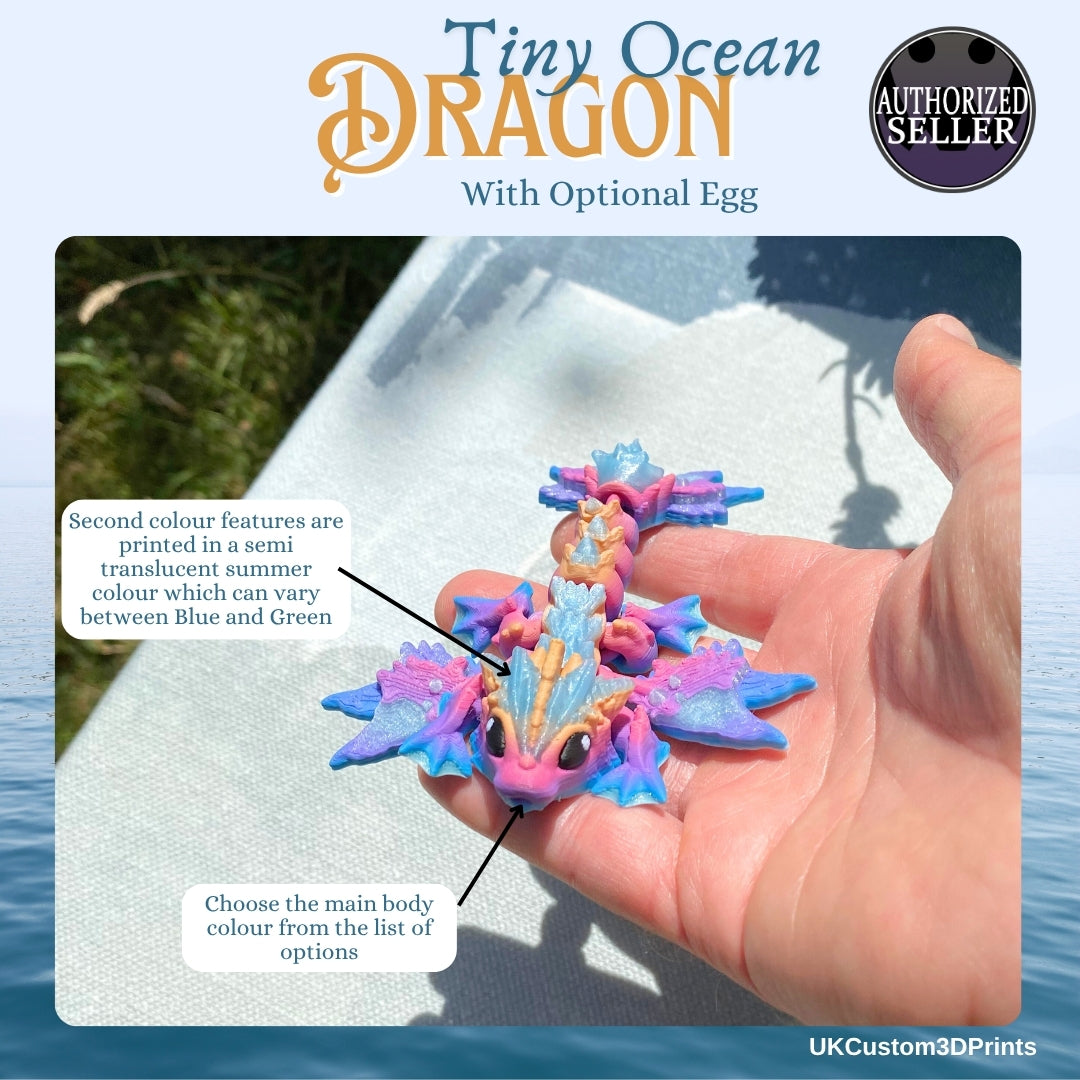 3D Printed Tiny Ocean Dragon and Egg