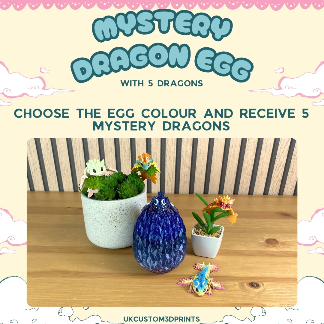 3D Printed Mystery Dragon Egg with 5 Dragons