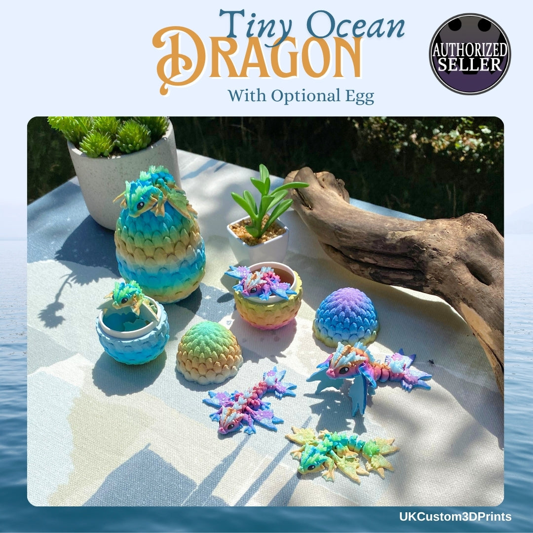 3D Printed Tiny Ocean Dragon and Egg
