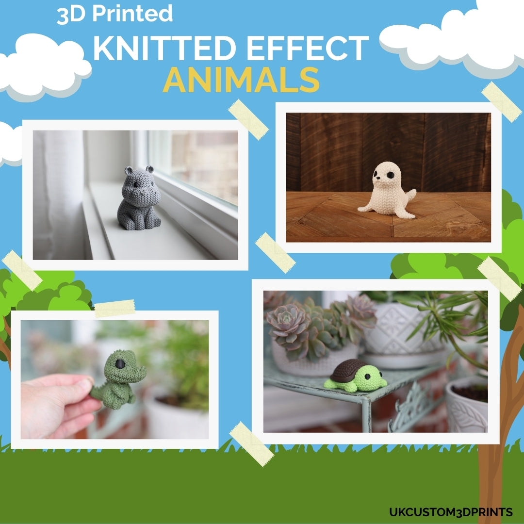 3D Printed Knitted Effect Animals - Ornaments