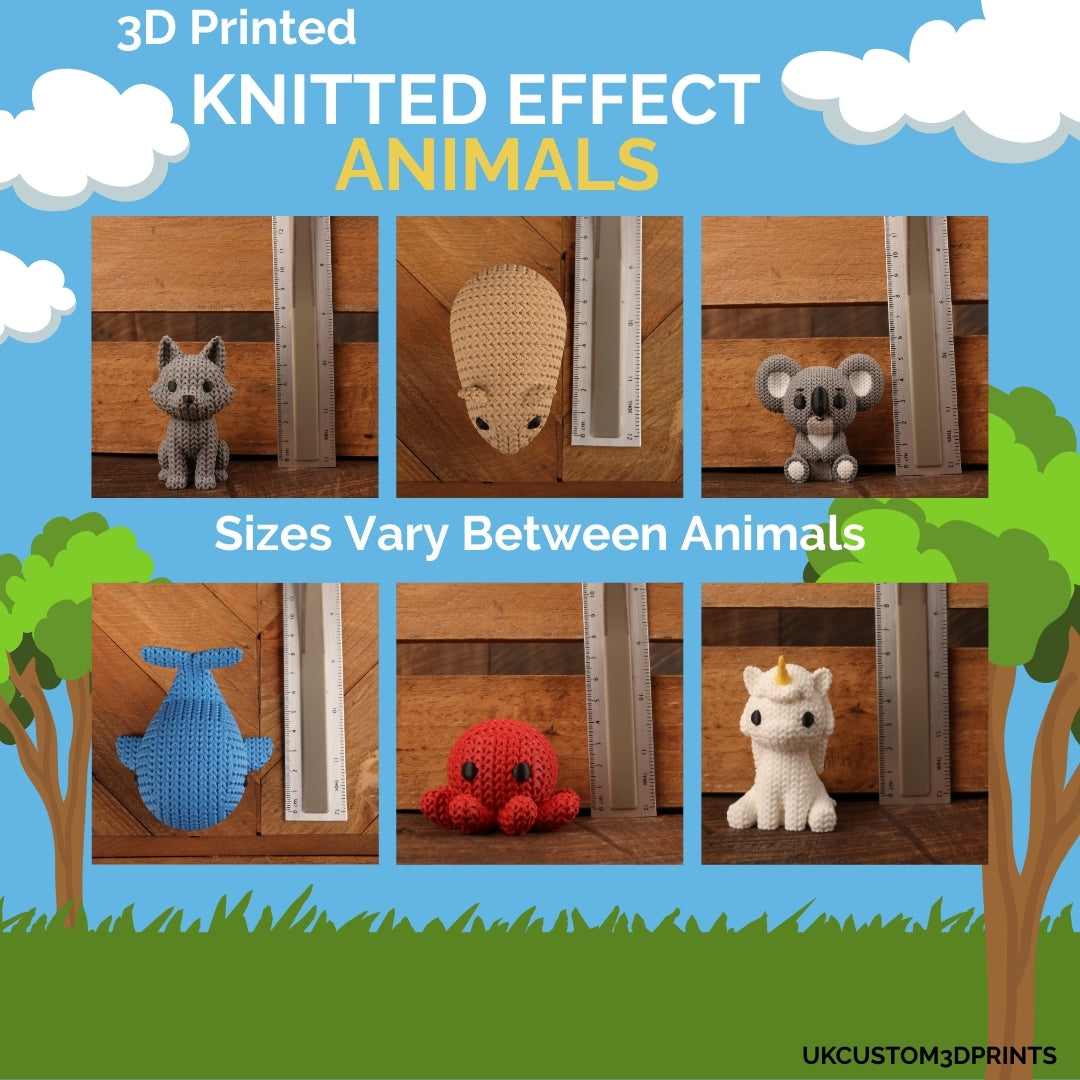 3D Printed Knitted Effect Animals - Ornaments