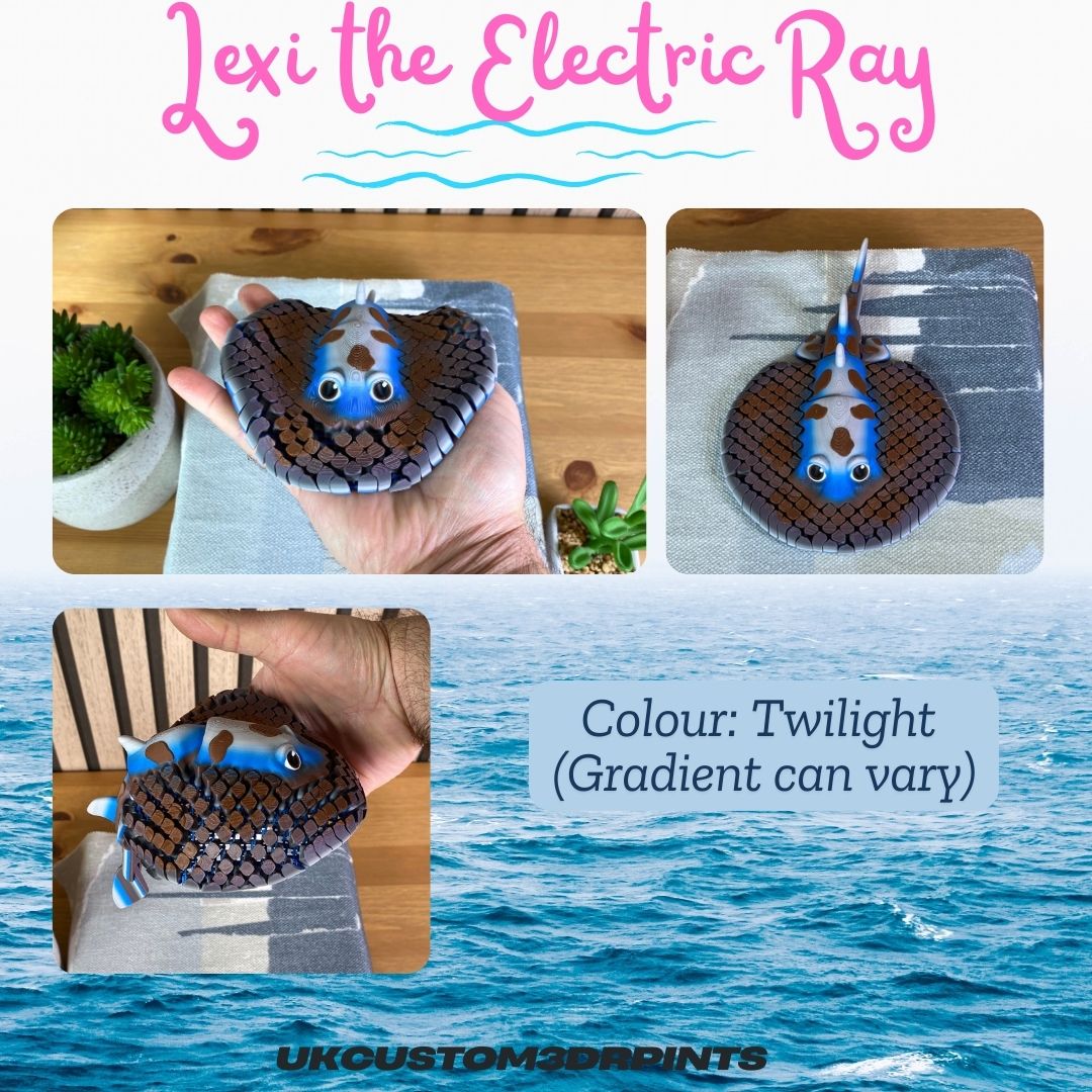 Lexi the Electric Ray - 3D Printed Articulated Fidget