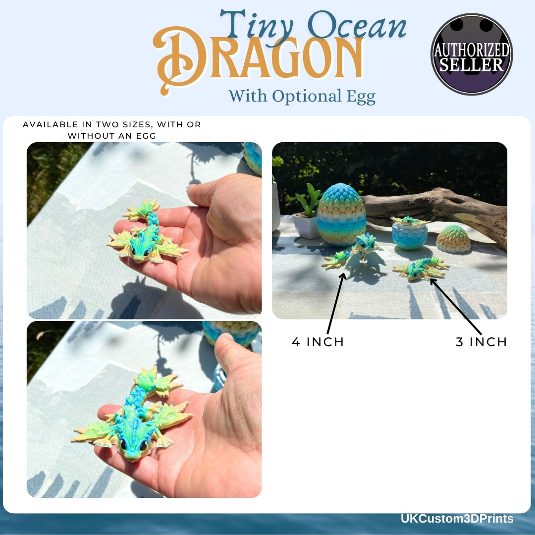 3D Printed Tiny Ocean Dragon and Egg