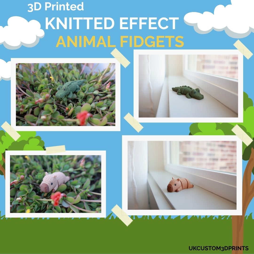 3D Printed Knitted Effect Animal Fidgets