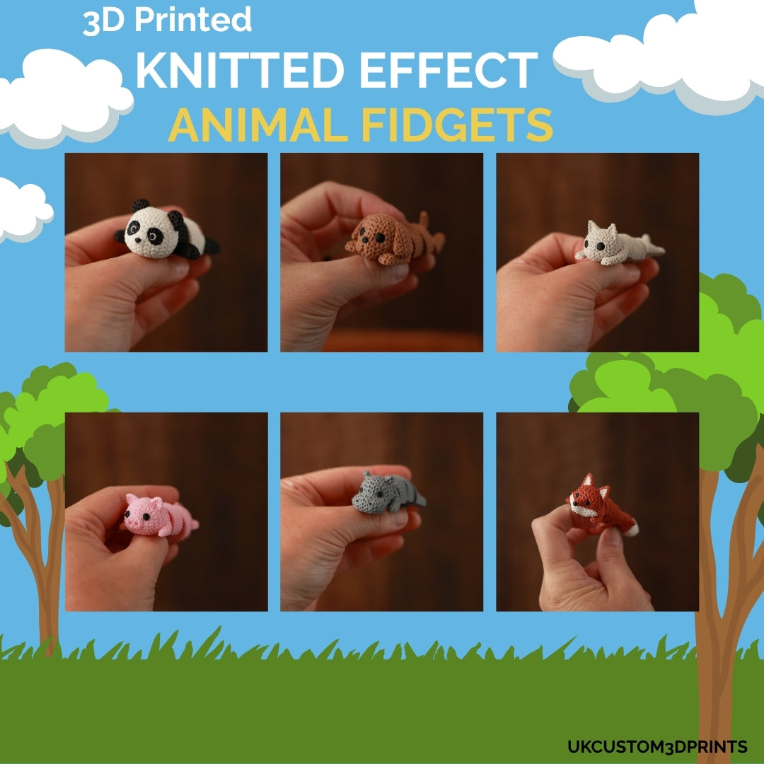 3D Printed Knitted Effect Animal Fidgets