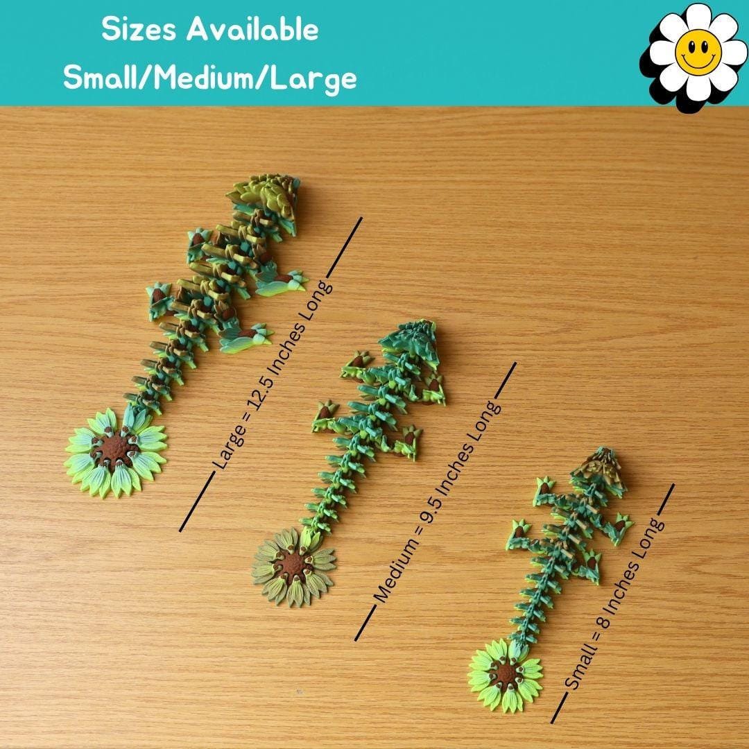 3D Printed - Baby Sunflower Dragon and Egg - Fidget - Gift
