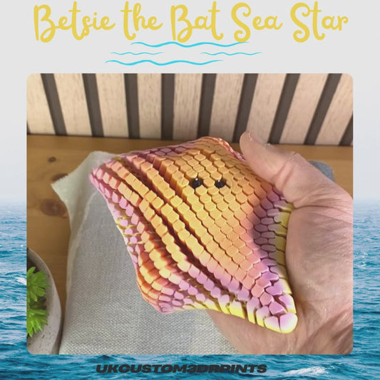 Betsie the Bat Sea Star - 3D Printed Articulated Fidget