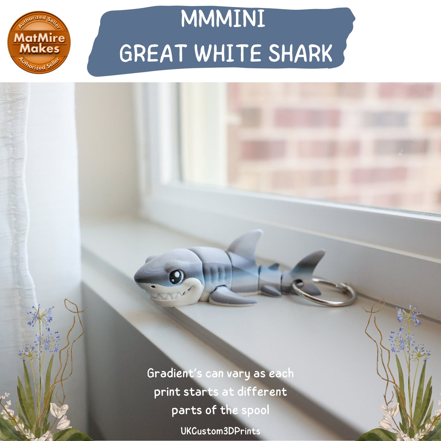 MMMini Great White Shark Fidget - Optional Keychain