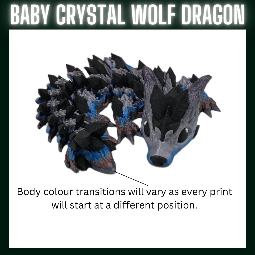 Baby Crystal Wolf Dragon - Articulated - fidget - gift