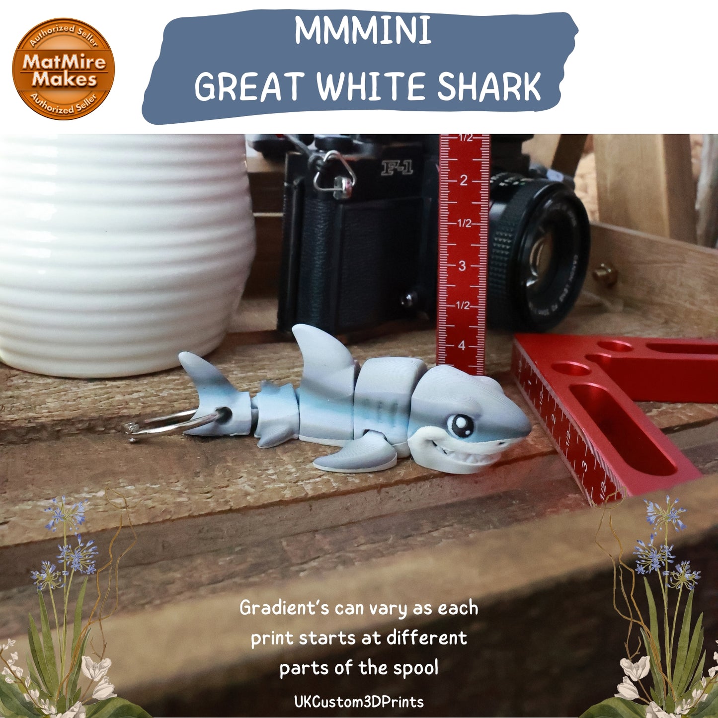 MMMini Great White Shark Fidget - Optional Keychain